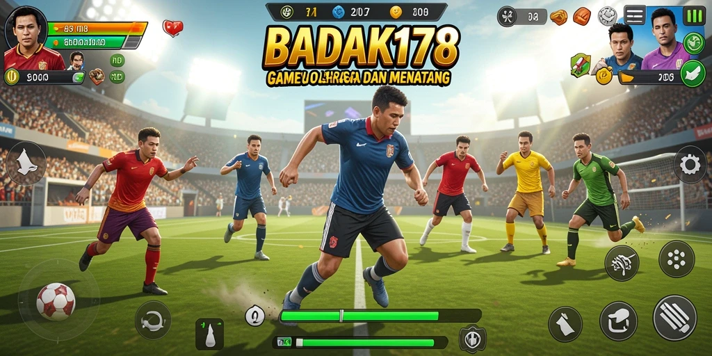 Tampilan gameplay seru di BADAK178 menunjukkan kompetisi olahraga yang menantang.