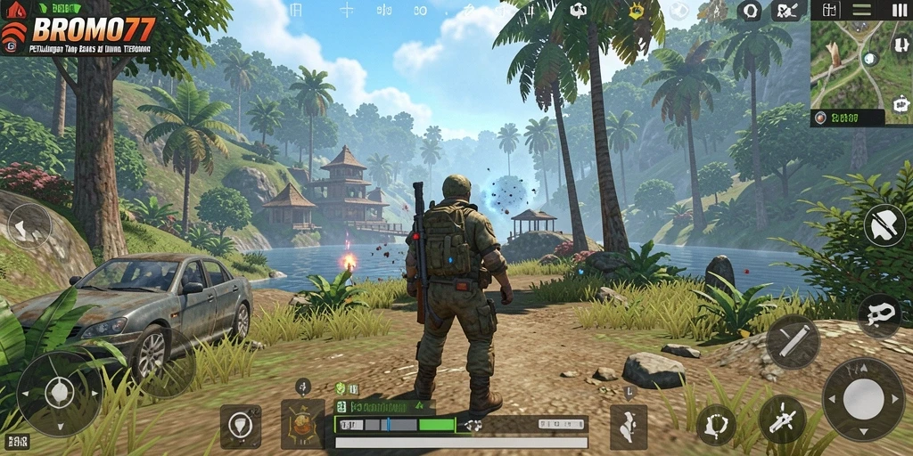 Tampilan gameplay BROMO77 yang memukau di dunia terbuka.