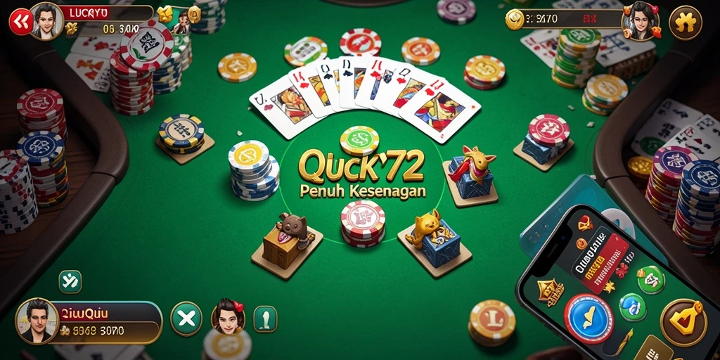 Tampilan gameplay QiuQiu yang seru di LUCKY72.