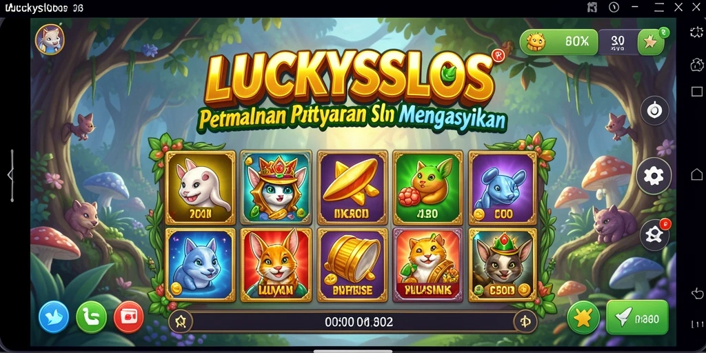 Screenshot gameplay LUCKYSLOTS menunjukkan aksi petualangan yang mendebarkan.