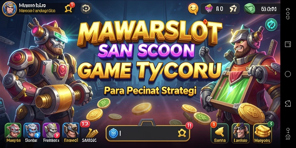 Tangkapan layar gameplay MAWARSLOT yang menunjukkan strategi bisnis yang menarik.