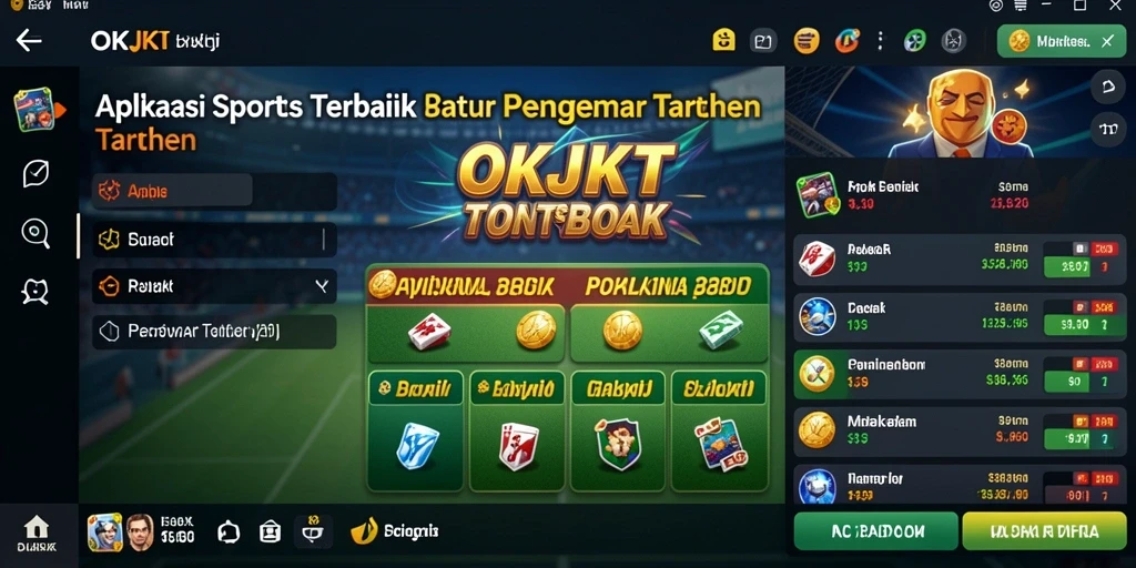 Tampilan gameplay OKJKT dengan berbagai opsi taruhan olahraga.