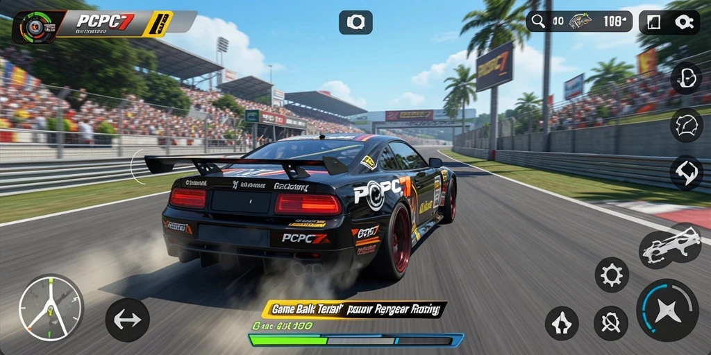 Tampilan gameplay racing yang seru dan menegangkan.