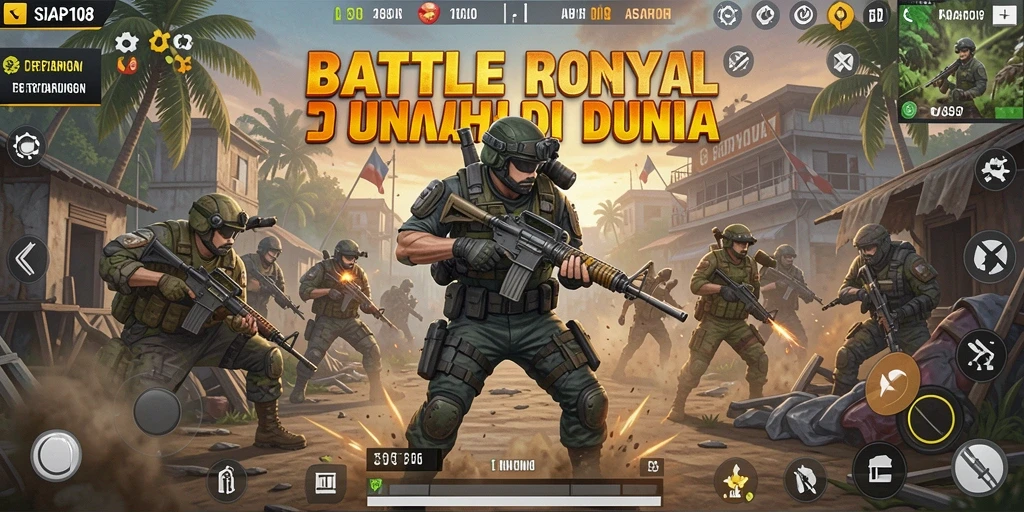Tangkapan layar gameplay yang dramatis dalam SIAP108 Battle Royale.